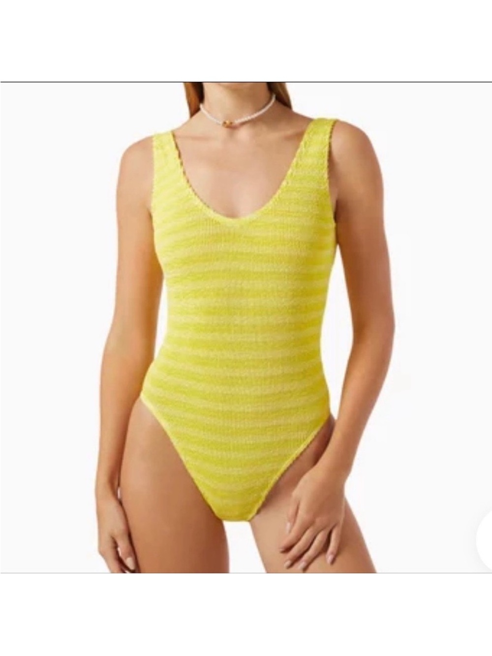 NWOT bond-eye The Mara One Piece Yellow Striped Swimsuit